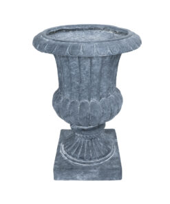 GloboStar® Artificial Garden ALCAZAR 20778 Επιδαπέδιο Πολυεστερικό Τσιμεντένιο Κασπώ Γλάστρα – Flower Pot Γκρι Φ38 x Υ51cm