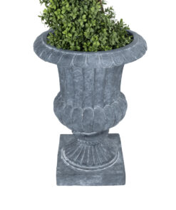 GloboStar® Artificial Garden ALCAZAR 20778 Επιδαπέδιο Πολυεστερικό Τσιμεντένιο Κασπώ Γλάστρα – Flower Pot Γκρι Φ38 x Υ51cm