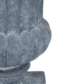 GloboStar® Artificial Garden ALCAZAR 20778 Επιδαπέδιο Πολυεστερικό Τσιμεντένιο Κασπώ Γλάστρα – Flower Pot Γκρι Φ38 x Υ51cm