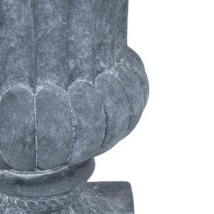 GloboStar® Artificial Garden ALCAZAR 20778 Επιδαπέδιο Πολυεστερικό Τσιμεντένιο Κασπώ Γλάστρα – Flower Pot Γκρι Φ38 x Υ51cm