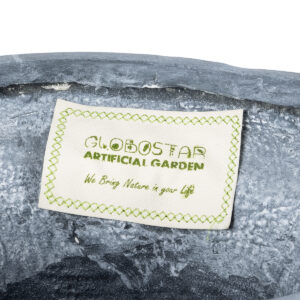 GloboStar® Artificial Garden ALCAZAR 20778 Επιδαπέδιο Πολυεστερικό Τσιμεντένιο Κασπώ Γλάστρα – Flower Pot Γκρι Φ38 x Υ51cm