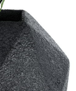 GloboStar® Artificial Garden CARNABY 20779 Επιδαπέδιο Πολυεστερικό Τσιμεντένιο Κασπώ Γλάστρα – Flower Pot Μαύρο Μ38 x Π38 x Υ38cm