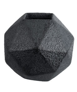 GloboStar® Artificial Garden CARNABY 20780 Επιδαπέδιο Πολυεστερικό Τσιμεντένιο Κασπώ Γλάστρα – Flower Pot Μαύρο Μ30 x Π30 x Υ30cm