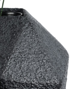 GloboStar® Artificial Garden CARNABY 20780 Επιδαπέδιο Πολυεστερικό Τσιμεντένιο Κασπώ Γλάστρα – Flower Pot Μαύρο Μ30 x Π30 x Υ30cm