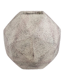 GloboStar® Artificial Garden BOROUGH 20781 Επιδαπέδιο Πολυεστερικό Τσιμεντένιο Κασπώ Γλάστρα – Flower Pot Λευκό με Μπεζ Μ38 x Π38 x Υ38cm