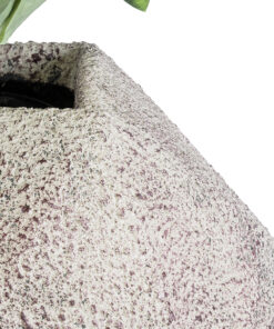 GloboStar® Artificial Garden BOROUGH 20781 Επιδαπέδιο Πολυεστερικό Τσιμεντένιο Κασπώ Γλάστρα – Flower Pot Λευκό με Μπεζ Μ38 x Π38 x Υ38cm