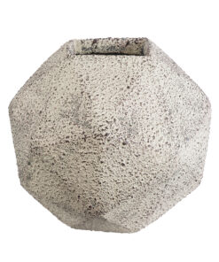 GloboStar® Artificial Garden BOROUGH 20782 Επιδαπέδιο Πολυεστερικό Τσιμεντένιο Κασπώ Γλάστρα – Flower Pot Λευκό με Μπεζ Μ30 x Π30 x Υ30cm