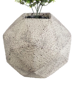GloboStar® Artificial Garden BOROUGH 20782 Επιδαπέδιο Πολυεστερικό Τσιμεντένιο Κασπώ Γλάστρα – Flower Pot Λευκό με Μπεζ Μ30 x Π30 x Υ30cm