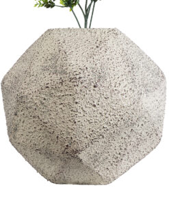 GloboStar® Artificial Garden BOROUGH 20782 Επιδαπέδιο Πολυεστερικό Τσιμεντένιο Κασπώ Γλάστρα – Flower Pot Λευκό με Μπεζ Μ30 x Π30 x Υ30cm