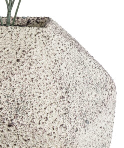 GloboStar® Artificial Garden BOROUGH 20782 Επιδαπέδιο Πολυεστερικό Τσιμεντένιο Κασπώ Γλάστρα – Flower Pot Λευκό με Μπεζ Μ30 x Π30 x Υ30cm