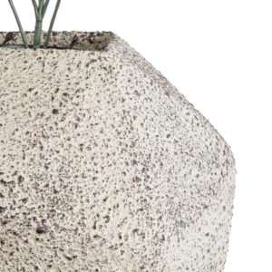 GloboStar® Artificial Garden BOROUGH 20782 Επιδαπέδιο Πολυεστερικό Τσιμεντένιο Κασπώ Γλάστρα – Flower Pot Λευκό με Μπεζ Μ30 x Π30 x Υ30cm