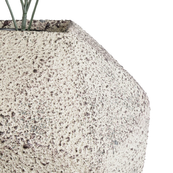 GloboStar® Artificial Garden BOROUGH 20782 Επιδαπέδιο Πολυεστερικό Τσιμεντένιο Κασπώ Γλάστρα – Flower Pot Λευκό με Μπεζ Μ30 x Π30 x Υ30cm