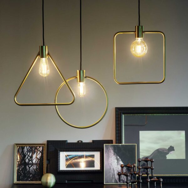 IDEAL LUX Κρεμαστό Φωτιστικό ABC 1xE27 Χρυσού Χρώματος – 207841