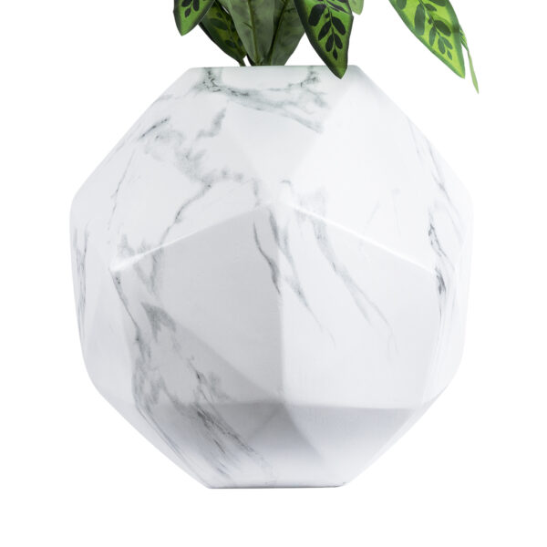 GloboStar® Artificial Garden BRIXTON 20783 Επιδαπέδιο Πολυεστερικό Τσιμεντένιο Κασπώ Γλάστρα – Flower Pot Λευκό Μ38 x Π38 x Υ38cm