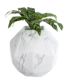 GloboStar® Artificial Garden BRIXTON 20783 Επιδαπέδιο Πολυεστερικό Τσιμεντένιο Κασπώ Γλάστρα – Flower Pot Λευκό Μ38 x Π38 x Υ38cm