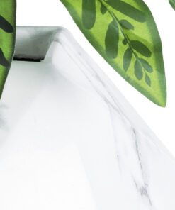 GloboStar® Artificial Garden BRIXTON 20783 Επιδαπέδιο Πολυεστερικό Τσιμεντένιο Κασπώ Γλάστρα – Flower Pot Λευκό Μ38 x Π38 x Υ38cm