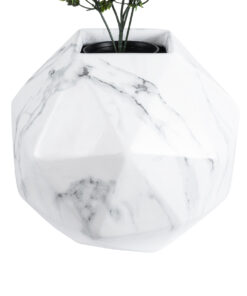 GloboStar® Artificial Garden BRIXTON 20784 Επιδαπέδιο Πολυεστερικό Τσιμεντένιο Κασπώ Γλάστρα – Flower Pot Λευκό Μ30 x Π30 x Υ30cm