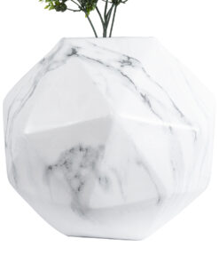 GloboStar® Artificial Garden BRIXTON 20784 Επιδαπέδιο Πολυεστερικό Τσιμεντένιο Κασπώ Γλάστρα – Flower Pot Λευκό Μ30 x Π30 x Υ30cm