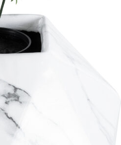 GloboStar® Artificial Garden BRIXTON 20784 Επιδαπέδιο Πολυεστερικό Τσιμεντένιο Κασπώ Γλάστρα – Flower Pot Λευκό Μ30 x Π30 x Υ30cm