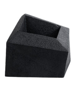 GloboStar® Artificial Garden CAMDEN 20789 Επιδαπέδιο Πολυεστερικό Τσιμεντένιο Κασπώ Γλάστρα – Flower Pot Μαύρο Μ49 x Π49 x Υ44cm