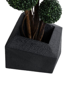 GloboStar® Artificial Garden CAMDEN 20789 Επιδαπέδιο Πολυεστερικό Τσιμεντένιο Κασπώ Γλάστρα – Flower Pot Μαύρο Μ49 x Π49 x Υ44cm