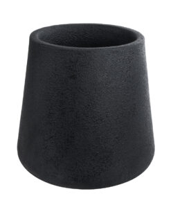 GloboStar® Artificial Garden SOHO 20791 Επιδαπέδιο Πολυεστερικό Τσιμεντένιο Κασπώ Γλάστρα – Flower Pot Μαύρο Φ65 x Υ60cm