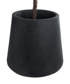 GloboStar® Artificial Garden SOHO 20791 Επιδαπέδιο Πολυεστερικό Τσιμεντένιο Κασπώ Γλάστρα – Flower Pot Μαύρο Φ65 x Υ60cm