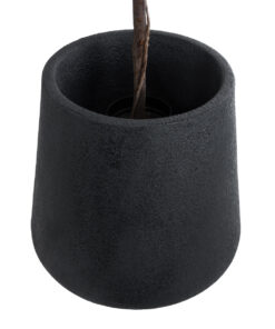 GloboStar® Artificial Garden SOHO 20791 Επιδαπέδιο Πολυεστερικό Τσιμεντένιο Κασπώ Γλάστρα – Flower Pot Μαύρο Φ65 x Υ60cm