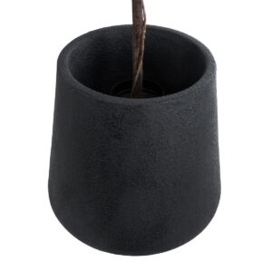 GloboStar® Artificial Garden SOHO 20791 Επιδαπέδιο Πολυεστερικό Τσιμεντένιο Κασπώ Γλάστρα – Flower Pot Μαύρο Φ65 x Υ60cm