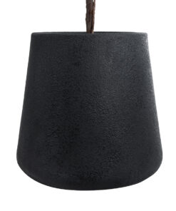 GloboStar® Artificial Garden SOHO 20791 Επιδαπέδιο Πολυεστερικό Τσιμεντένιο Κασπώ Γλάστρα – Flower Pot Μαύρο Φ65 x Υ60cm