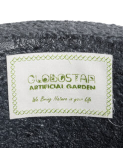 GloboStar® Artificial Garden SOHO 20791 Επιδαπέδιο Πολυεστερικό Τσιμεντένιο Κασπώ Γλάστρα – Flower Pot Μαύρο Φ65 x Υ60cm