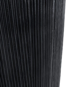 GloboStar® Artificial Garden CASTLE 20792 Επιδαπέδιο Πολυεστερικό Τσιμεντένιο Κασπώ Γλάστρα – Flower Pot Μαύρο Φ43 x Υ112cm