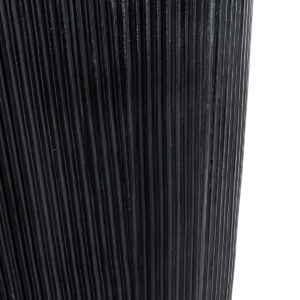 GloboStar® Artificial Garden CASTLE 20792 Επιδαπέδιο Πολυεστερικό Τσιμεντένιο Κασπώ Γλάστρα – Flower Pot Μαύρο Φ43 x Υ112cm