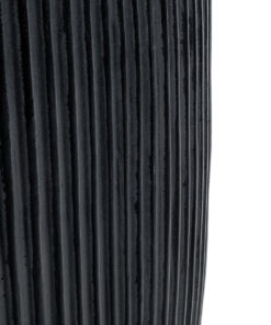 GloboStar® Artificial Garden CASTLE 20793 Διακοσμητικό Πολυεστερικό Τσιμεντένιο Κασπώ Γλάστρα – Flower Pot Μαύρο Φ35 x Υ54cm