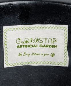 GloboStar® Artificial Garden CASTLE 20793 Διακοσμητικό Πολυεστερικό Τσιμεντένιο Κασπώ Γλάστρα – Flower Pot Μαύρο Φ35 x Υ54cm