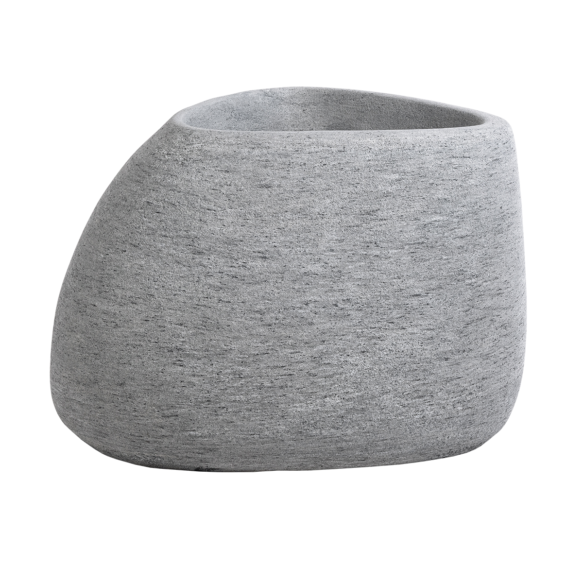 GloboStar® Artificial Garden OXFORD 20794 Επιδαπέδιο Πολυεστερικό Τσιμεντένιο Κασπώ Γλάστρα – Flower Pot Γκρι Μ60 x Π55 x Υ43cm