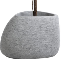 GloboStar® Artificial Garden OXFORD 20794 Επιδαπέδιο Πολυεστερικό Τσιμεντένιο Κασπώ Γλάστρα – Flower Pot Γκρι Μ60 x Π55 x Υ43cm