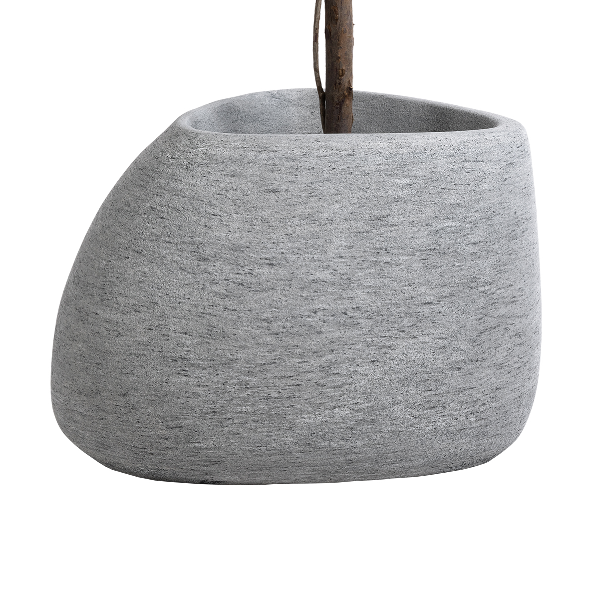 GloboStar® Artificial Garden OXFORD 20794 Επιδαπέδιο Πολυεστερικό Τσιμεντένιο Κασπώ Γλάστρα – Flower Pot Γκρι Μ60 x Π55 x Υ43cm