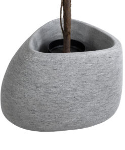 GloboStar® Artificial Garden OXFORD 20794 Επιδαπέδιο Πολυεστερικό Τσιμεντένιο Κασπώ Γλάστρα – Flower Pot Γκρι Μ60 x Π55 x Υ43cm