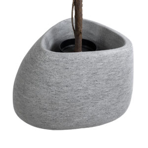 GloboStar® Artificial Garden OXFORD 20794 Επιδαπέδιο Πολυεστερικό Τσιμεντένιο Κασπώ Γλάστρα – Flower Pot Γκρι Μ60 x Π55 x Υ43cm