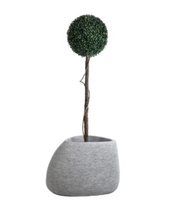 GloboStar® Artificial Garden OXFORD 20794 Επιδαπέδιο Πολυεστερικό Τσιμεντένιο Κασπώ Γλάστρα – Flower Pot Γκρι Μ60 x Π55 x Υ43cm