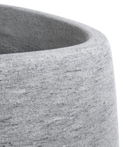 GloboStar® Artificial Garden OXFORD 20794 Επιδαπέδιο Πολυεστερικό Τσιμεντένιο Κασπώ Γλάστρα – Flower Pot Γκρι Μ60 x Π55 x Υ43cm