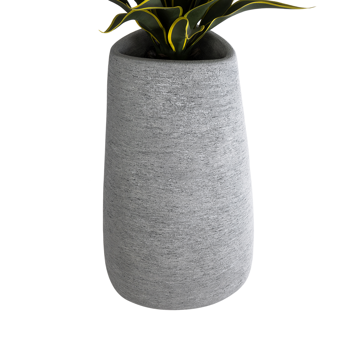 GloboStar® Artificial Garden OXFORD 20795 Επιδαπέδιο Πολυεστερικό Τσιμεντένιο Κασπώ Γλάστρα – Flower Pot Γκρι Μ45 x Π49 x Υ90cm