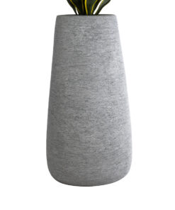 GloboStar® Artificial Garden OXFORD 20795 Επιδαπέδιο Πολυεστερικό Τσιμεντένιο Κασπώ Γλάστρα – Flower Pot Γκρι Μ45 x Π49 x Υ90cm