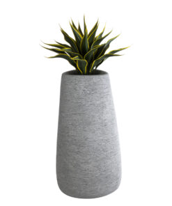 GloboStar® Artificial Garden OXFORD 20795 Επιδαπέδιο Πολυεστερικό Τσιμεντένιο Κασπώ Γλάστρα – Flower Pot Γκρι Μ45 x Π49 x Υ90cm