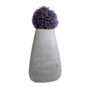 GloboStar® Artificial Garden OXFORD 20796 Επιδαπέδιο Πολυεστερικό Τσιμεντένιο Κασπώ Γλάστρα – Flower Pot Γκρι Μ45 x Π40 x Υ72cm