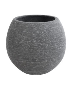 GloboStar® Artificial Garden COLUMBIA 20797 Επιδαπέδιο Πολυεστερικό Τσιμεντένιο Κασπώ Γλάστρα – Flower Pot Γκρι Φ40 x Υ35cm