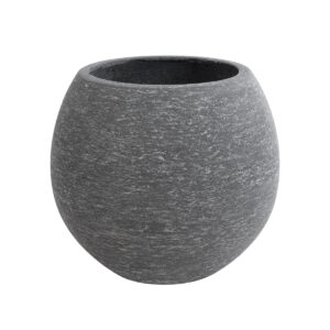 GloboStar® Artificial Garden COLUMBIA 20797 Επιδαπέδιο Πολυεστερικό Τσιμεντένιο Κασπώ Γλάστρα – Flower Pot Γκρι Φ40 x Υ35cm