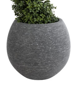 GloboStar® Artificial Garden COLUMBIA 20797 Επιδαπέδιο Πολυεστερικό Τσιμεντένιο Κασπώ Γλάστρα – Flower Pot Γκρι Φ40 x Υ35cm