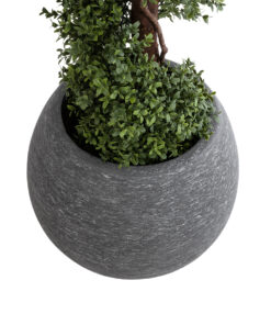 GloboStar® Artificial Garden COLUMBIA 20797 Επιδαπέδιο Πολυεστερικό Τσιμεντένιο Κασπώ Γλάστρα – Flower Pot Γκρι Φ40 x Υ35cm